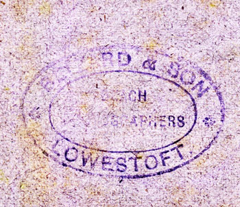 Tintype carte de visite by Blizard - enhances image of hand stamped backstamp from reverse of mount